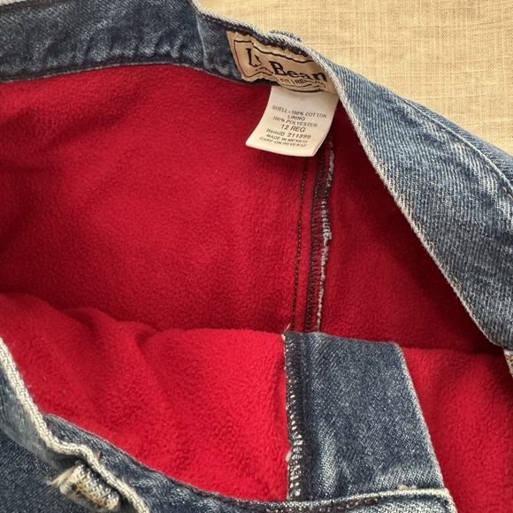 Vintage LL Bean Fleece Lined Jeans Women's Sz 12 Mom High Rise Relaxed Fit Cabin - Picture 8 of 9